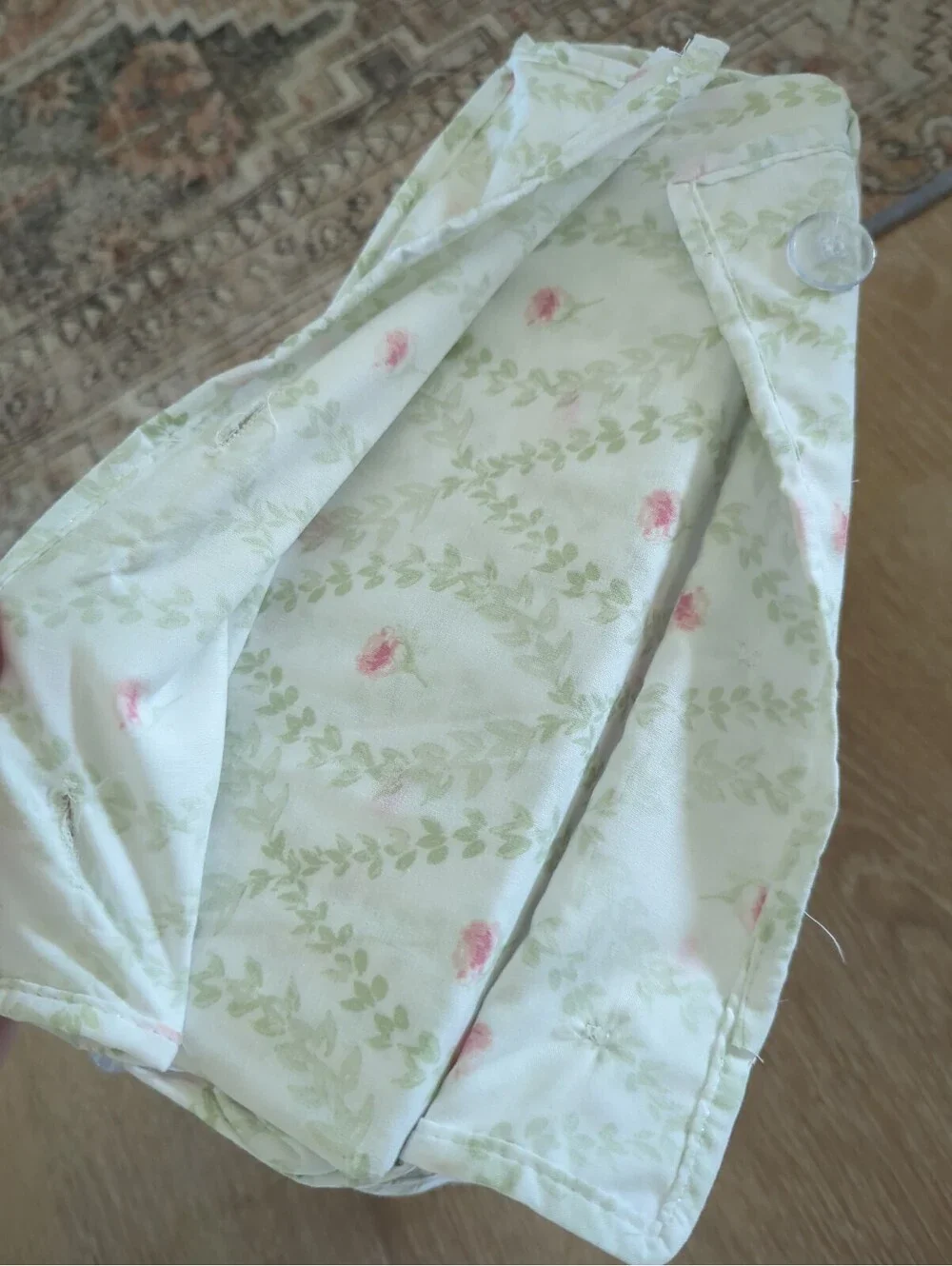 NWT Rachel Ashwell Farmhouse 4pc King Sheet Set Pink Roses Green Floral Cotton